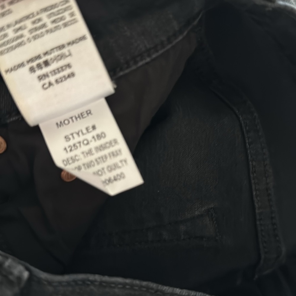 Mother jeans the insider black frayed crop bootcut jeans 27 - Picture 6 of 6